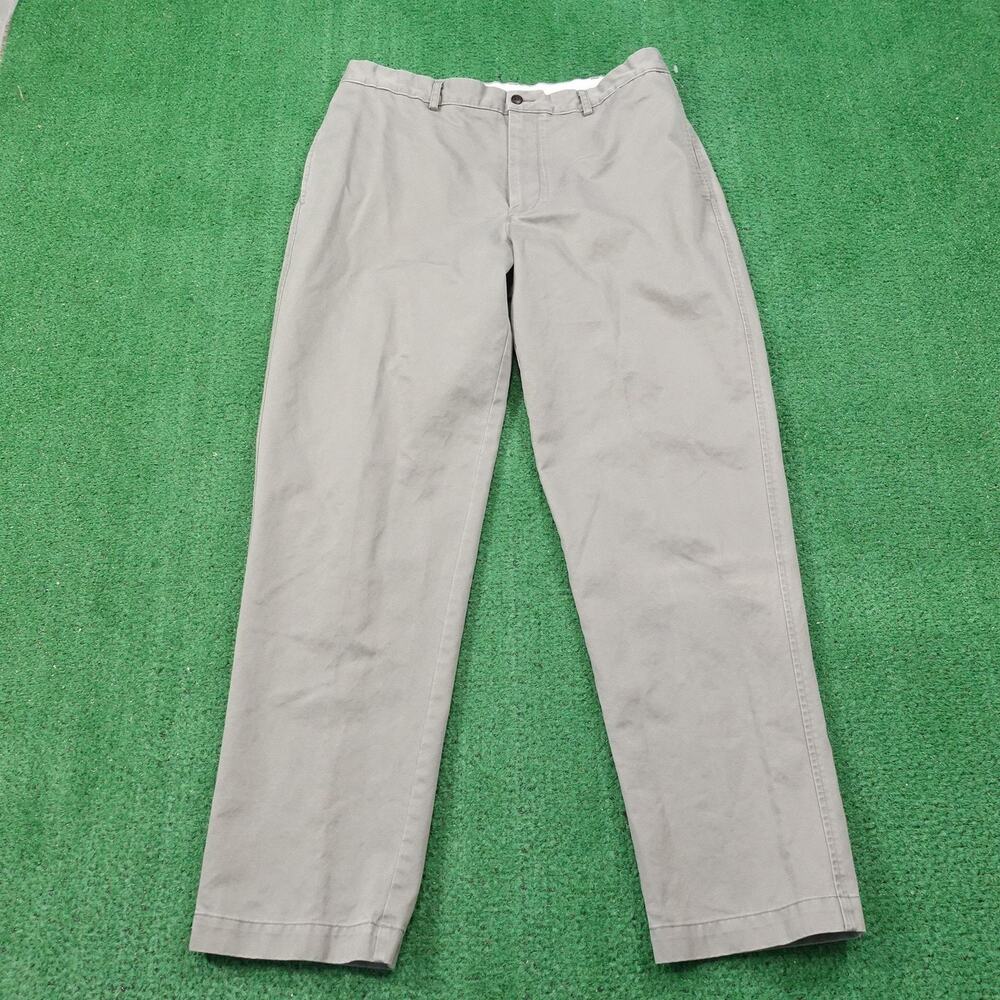 Roundtree & Yorke Pants Mens 36x32‎ Gray Vintage Chino Cotton Flat Front